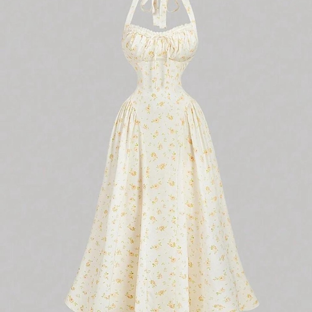 Spring floral midi dress